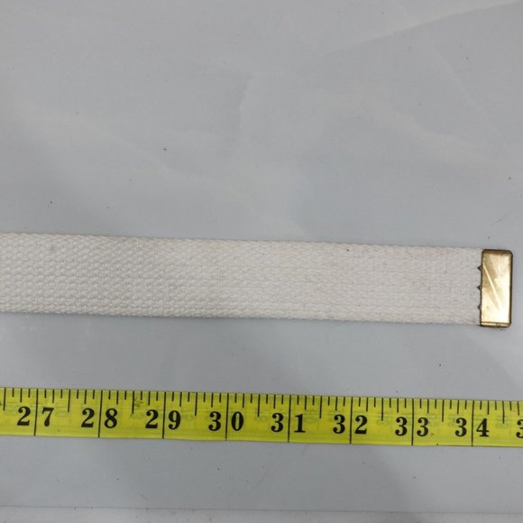 Vintage Belt Women White Buckle Small Canvas Military Webbed Tactical USA‎ - Picture 7 of 11